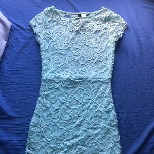 Teal lace H&M dress